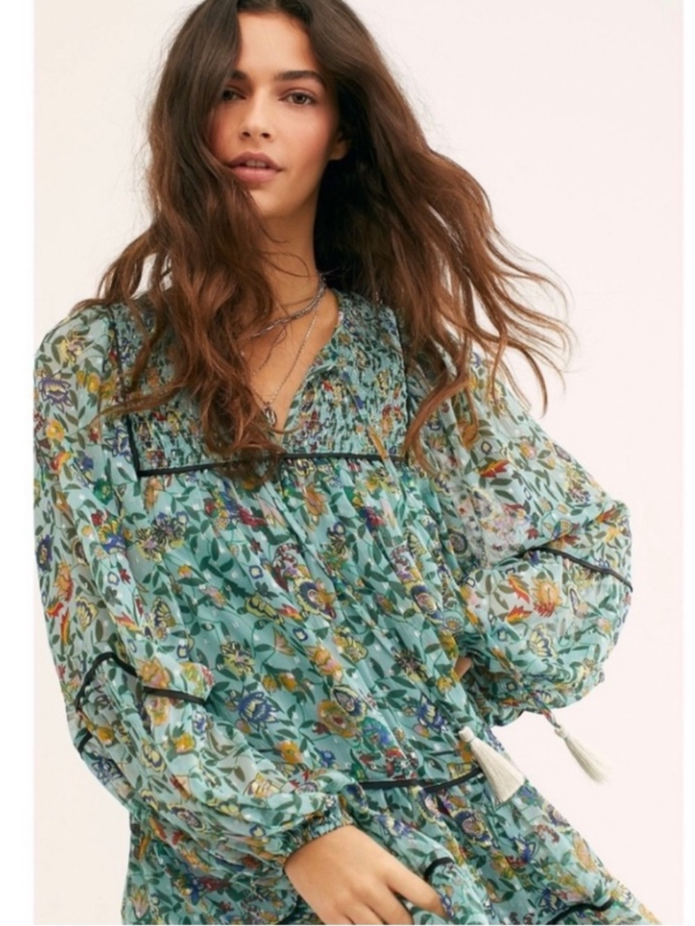 ❤️‍🔥💕Free People Free People Metallic
Ruffle Tiered Mini Dress Large